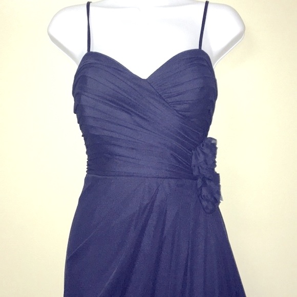 Camille Navy Chiffon Formal Gown - Picture 5 of 7